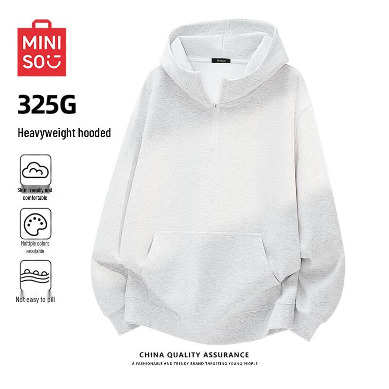 MINISO Men's American Trendy Heavyweight Half-Zip Hoodie