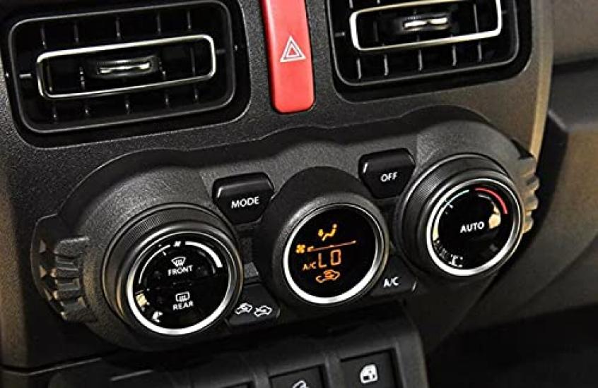 SNZ Suzuki New Jimny Air Conditioner Dial Ring Set of Interior Accessories for Jimny Sierra JB74w Covers, 3, (Red) JB64w,