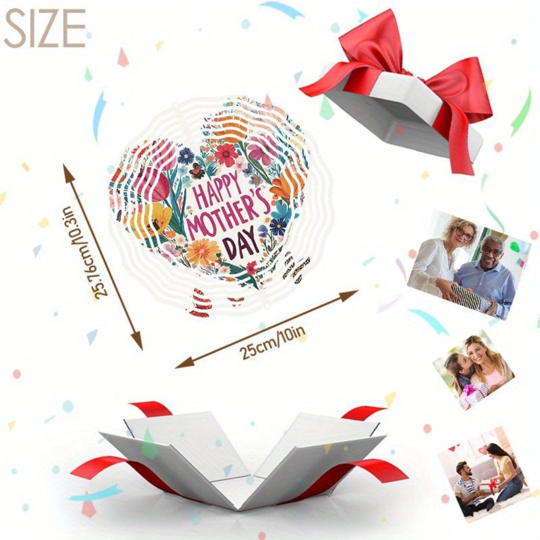 

[Плоский 2D] 1 шт. Металлическая мандала-колокольчик С Днем матери - 3D-печать, батарейки не требуются, яркий цветочный дизайн в красном, желтом, зеленом и синем цветах