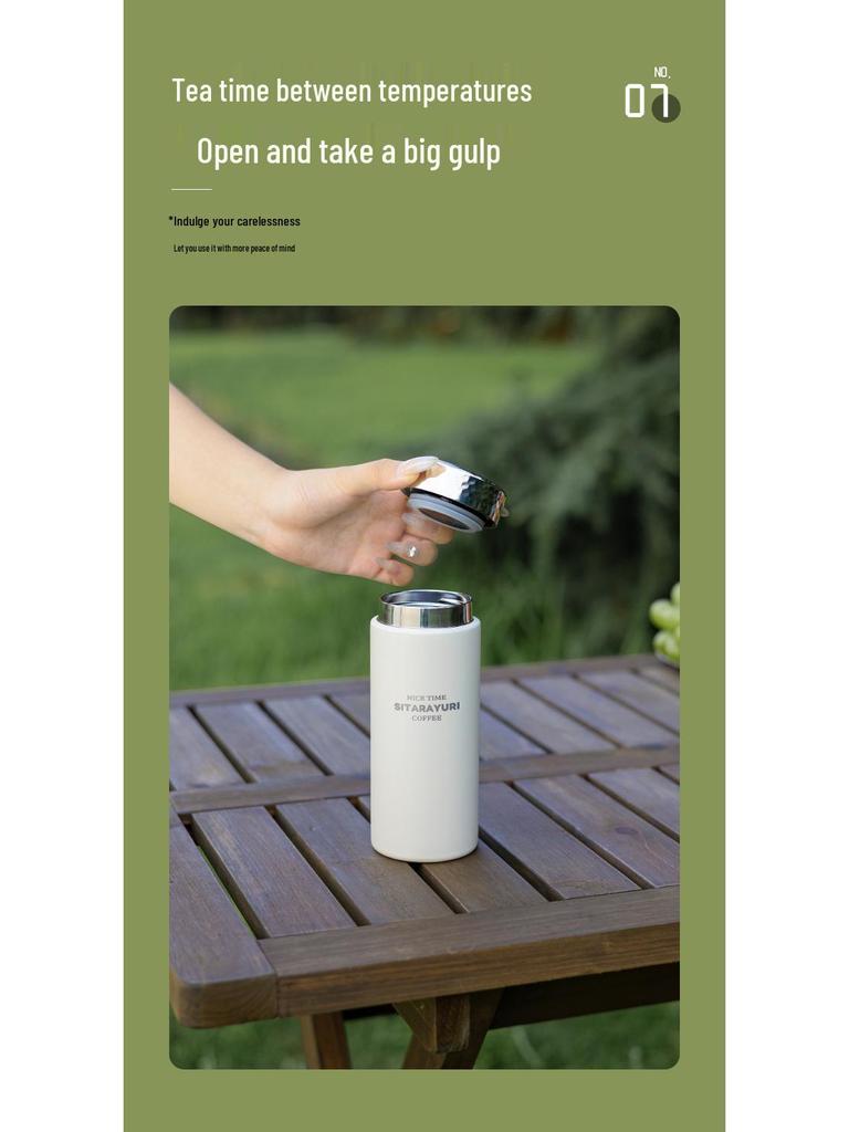 Compact Cute Girly Stainless Steel Thermos Cup - Mini Portable Water Bottle for Students