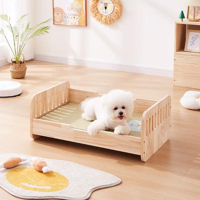 Erhöhtes Holz Hundebett Atmungsaktiv Feuchtigkeitsgeschützt Haustiernest Ganzjahres Universal Katzenhaus Stilvolles Design Hundehütte für Innen