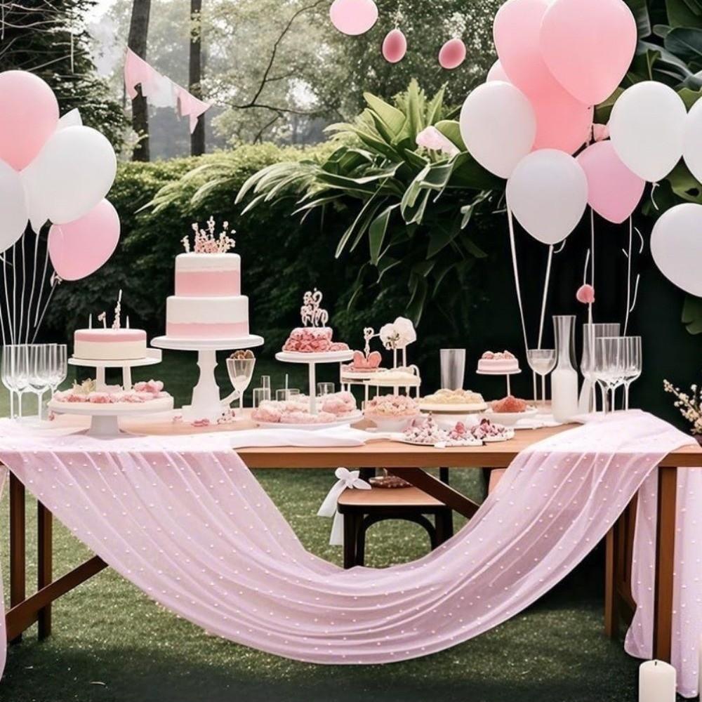 Semi Transparent Table Flag 0.75*3M Table Runner Wedding Arch Drapes Baby Shower