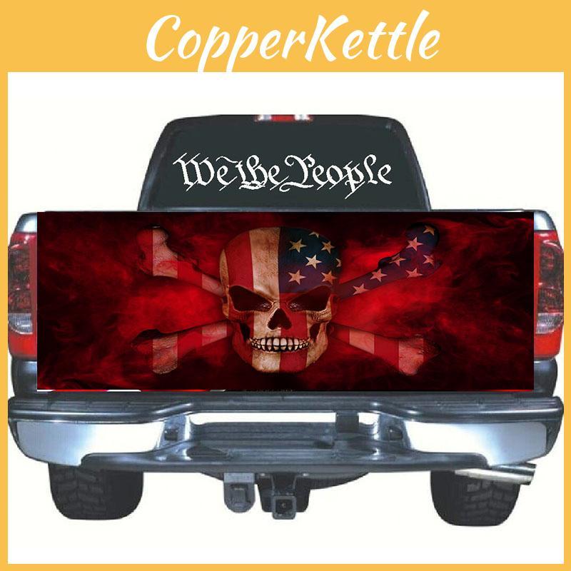 Hochwertiger Totenkopf-Druck Heckgrafik Aufkleber für Auto LKW SUV Van Dekoration