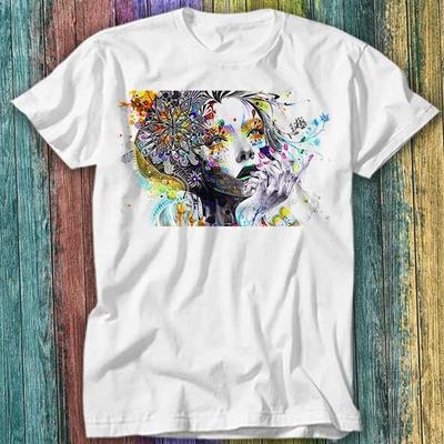 Banksy Urban Princess Graffiti Pittura a Olio T-shirt Top Tee 407