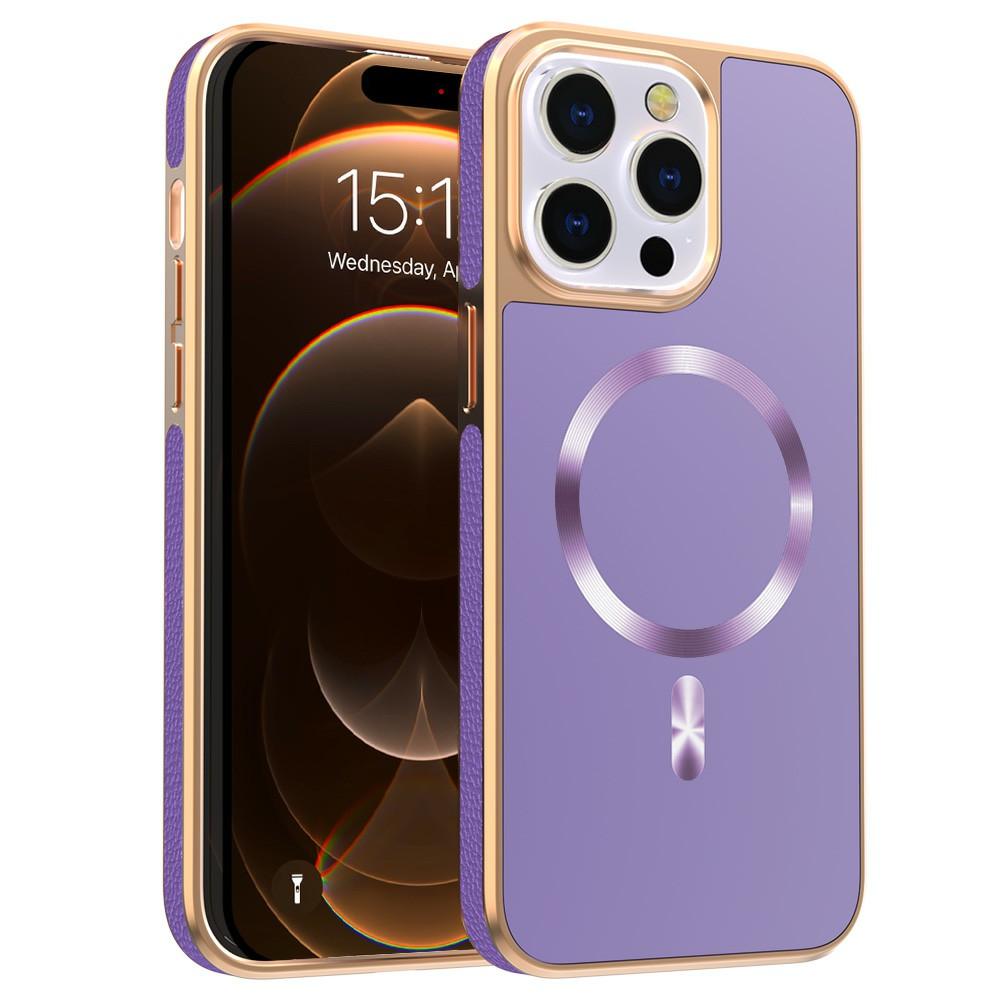 For iPhone 15 Pro Magnetic Case Electroplating Anti-Drop TPU+PC Phone Back Cover