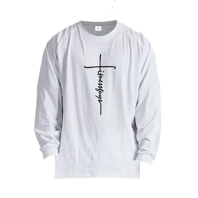 

Muscleguys Мужская спортивная тренировочная свободная повседневная рубашка с длинными рукавами, модная винтажная футболка XXL белый