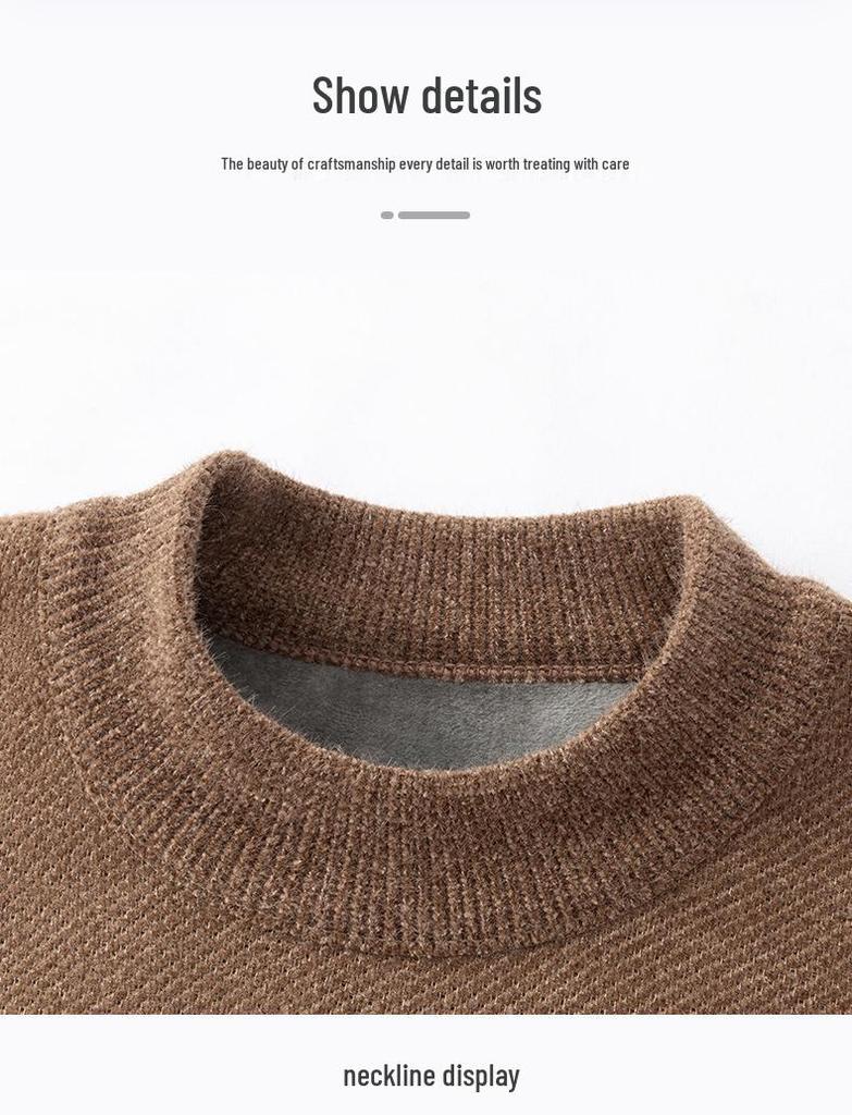 Men's Cross-border Casual Printed Long Sleeve Sweater - Warm, Simple, Versatile, Round Neck.