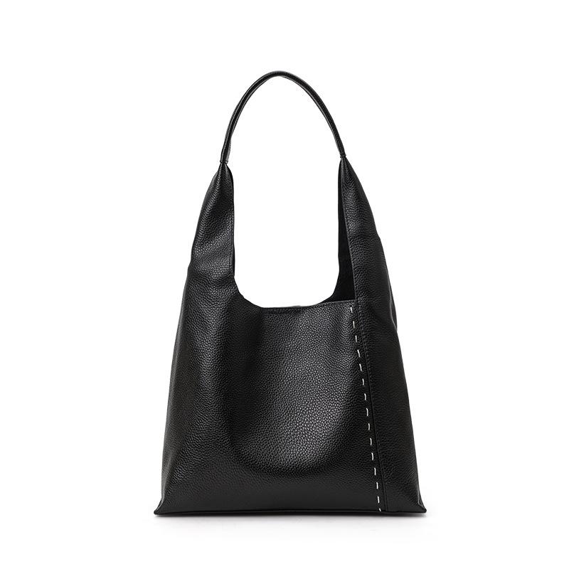Handheld Leather Large Capacity Casual Women's Bag In Autumn New Cowhide Soft Bag Fashionable and Versatile Commuting Bag