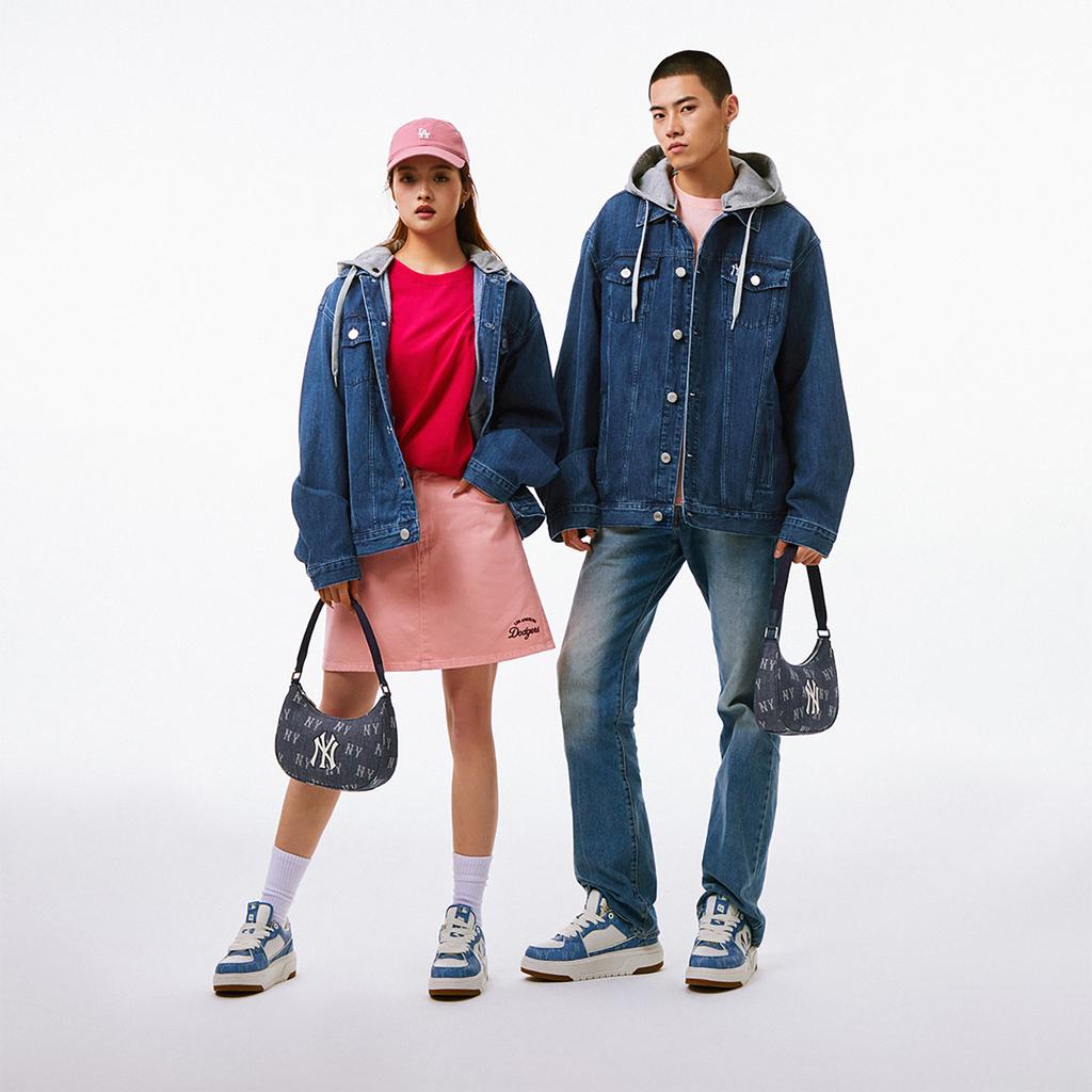 New MLB SS24 Denim Jacket Unisex Blue 3ADKB0741-50INS