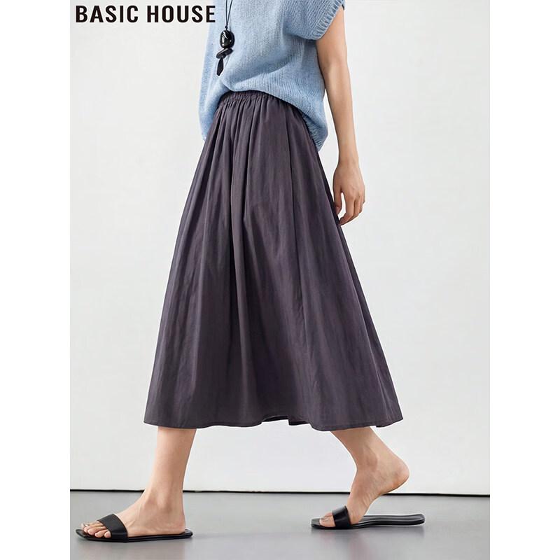 Basic House Women s A-Line High-Waist Midi Skirt M