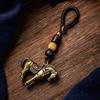 Keychain Pendant Brass Horse Charm Car Key Chain with Hand-Braided Cord Beadwork Immediate Success Bag Charm Car Ornament