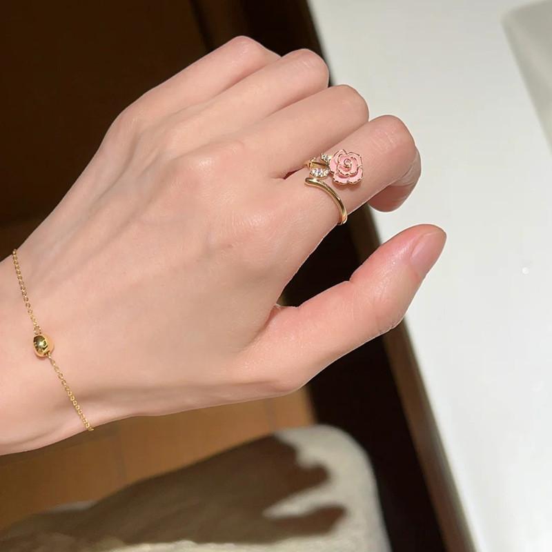 Flower Finger Butterfly Ring Women Hand Ornament Jewelry Fashion Gift Decoration