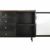Buffet Naturel Noir Doré Métal Bois De Manguier (145 X 40 X 85 Cm)