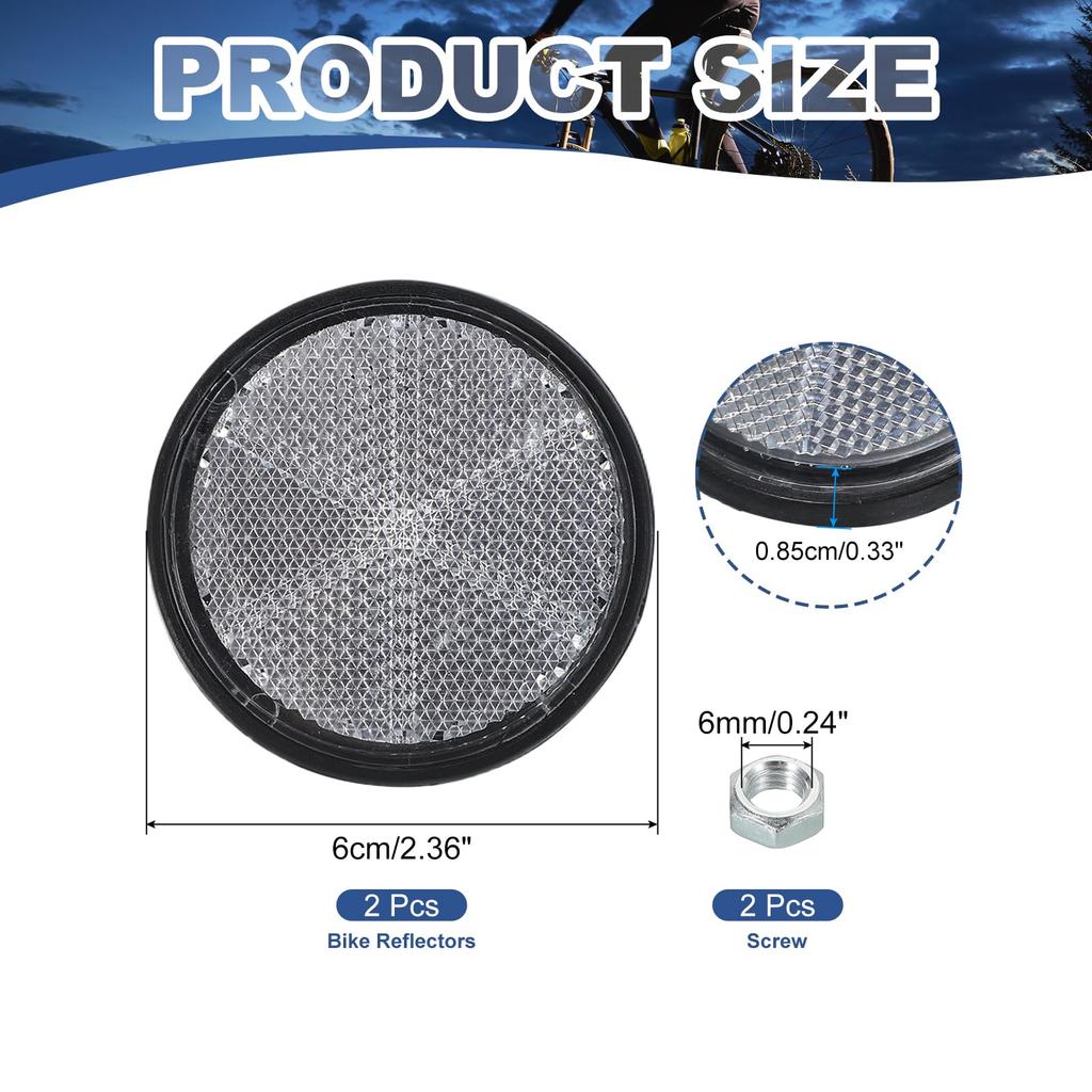 PATIKIL Round Rear Reflector, Set of 2 Safety Reflective Warning