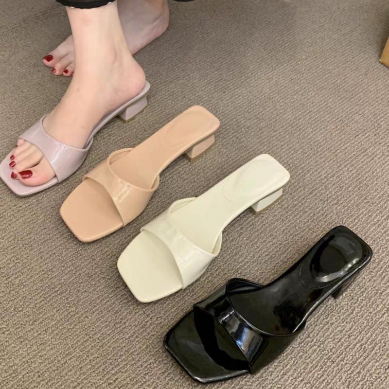 Fashion High Heels Women Slippers Chunky Sandals Shoes Summer Trend Flip Flops Fashion Woman Shoes Brand Pumps Mujer Slides