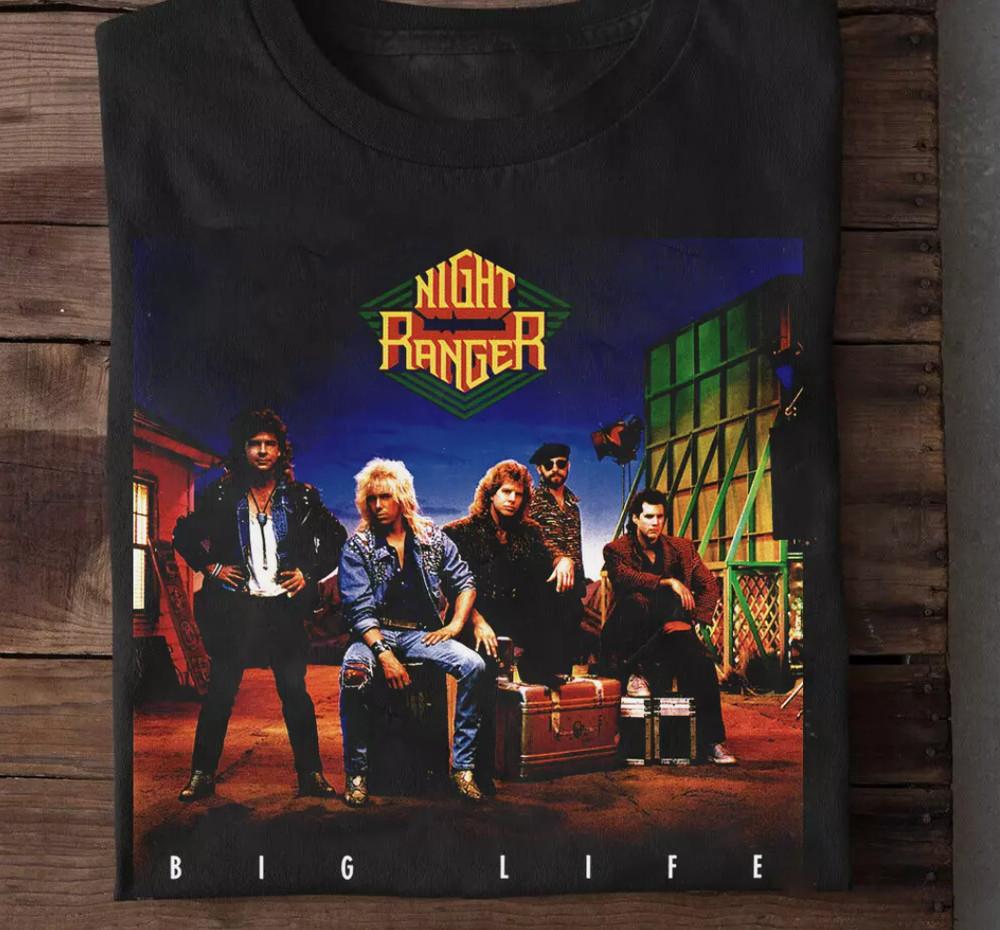 Rare NIGHT RANGER Life Short Sleeve Black All T-Shirt Unisex T-Shirt L