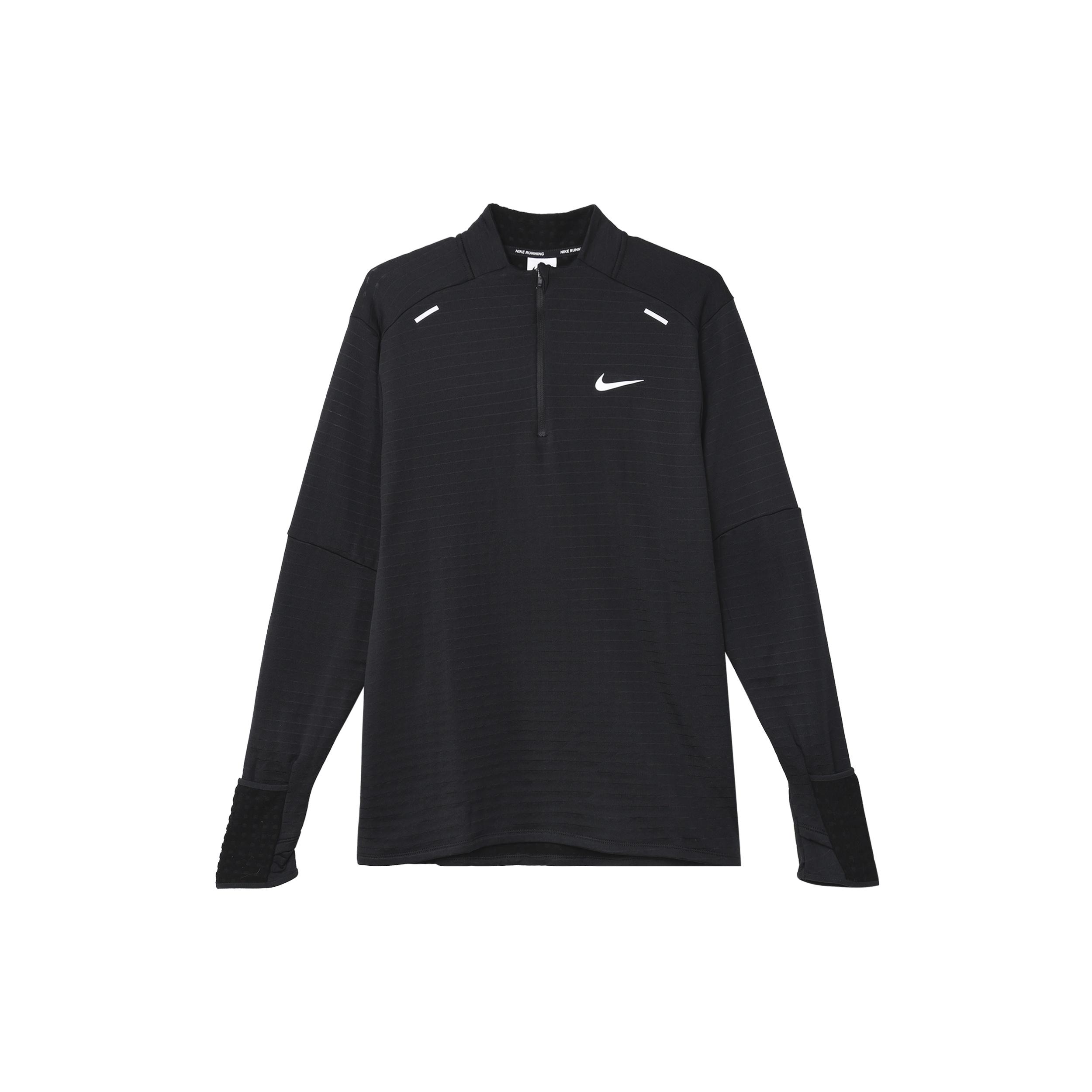 Men s Nike Sports Logo Solid Color Stand Collar Long Sleeves Black T-Shirt DD5663-010 XXL