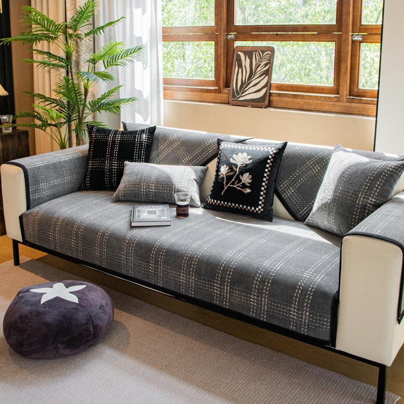 

French Premium Sofa Cushion, Universal Non-Slip In All Seasons, Straight Row Sofa Cover New Simple Seat Cushion Cover 70*70cm