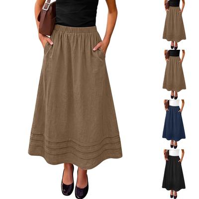 Jupe décontractée d'été pour femme à taille haute et manches évasées avec poches