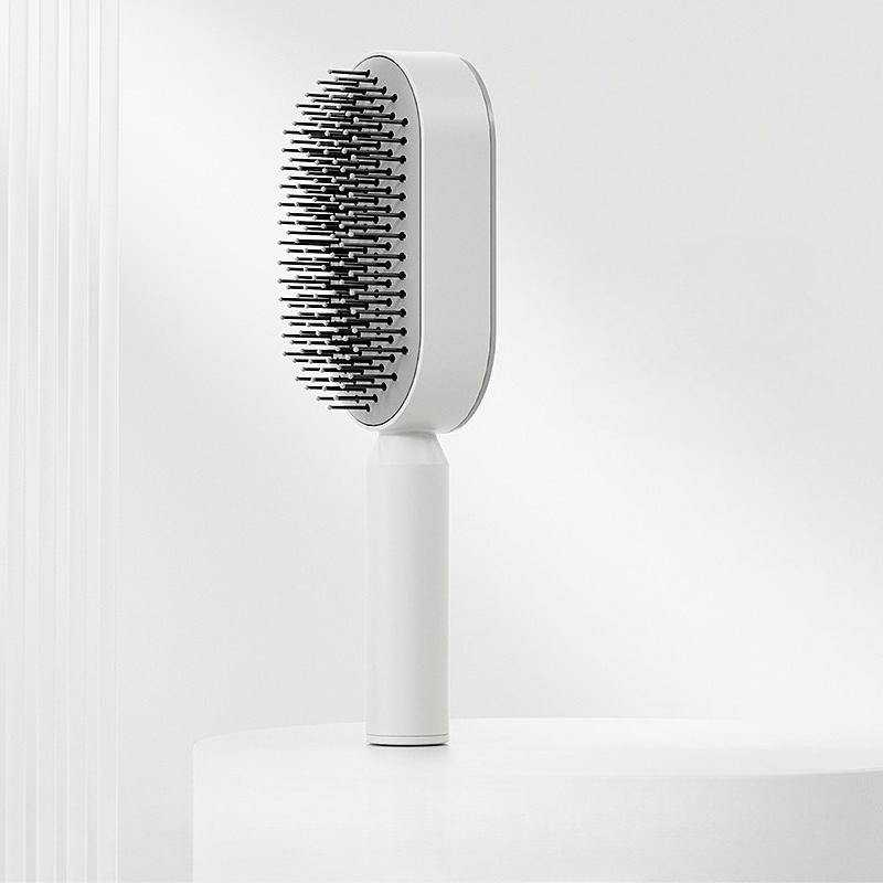 One-key Press Type Airbag Massage Comb Wet & Dry Detangler Hair Brush Durable for Women's Long Hair for Household Hair Care Gift