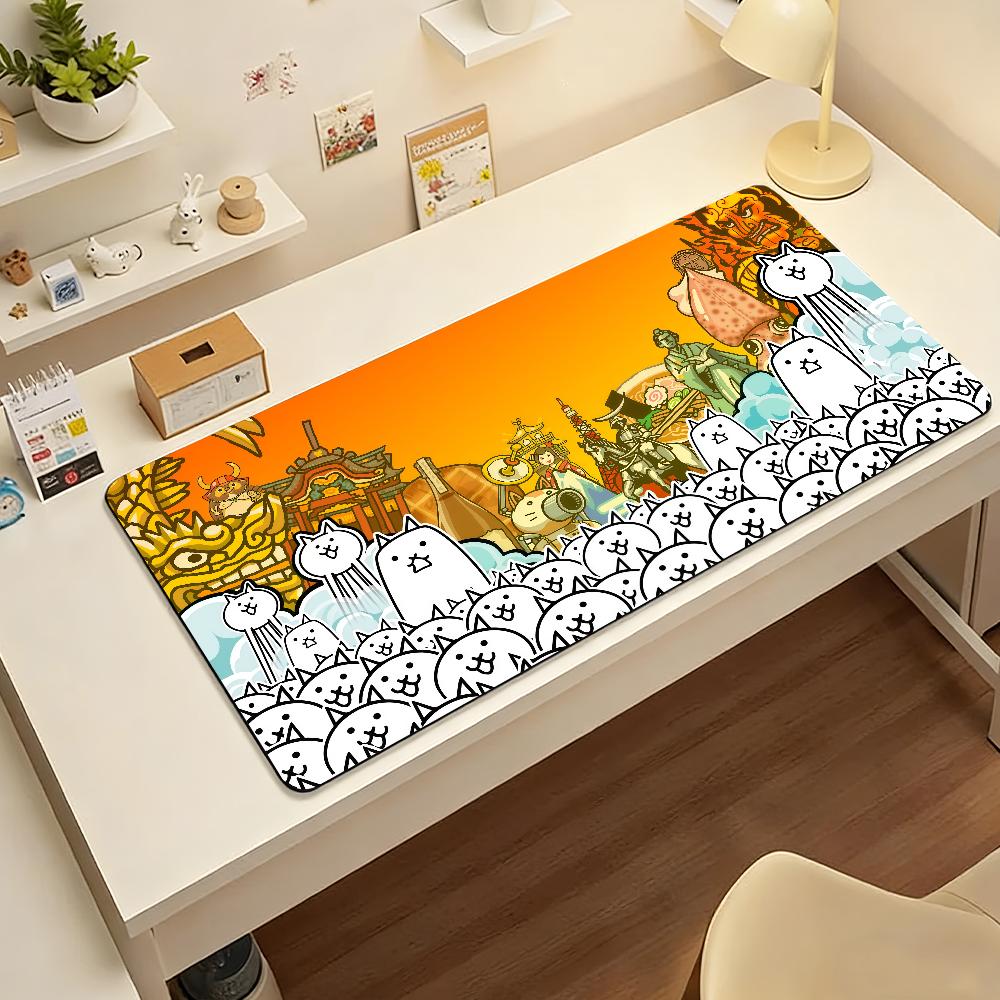 The BBattleS CCats Mouse Pad Nonslip Locking Edge DeskMat PC Laptop Accessories Rubber Office Keyboard Large Game XXL Carpet