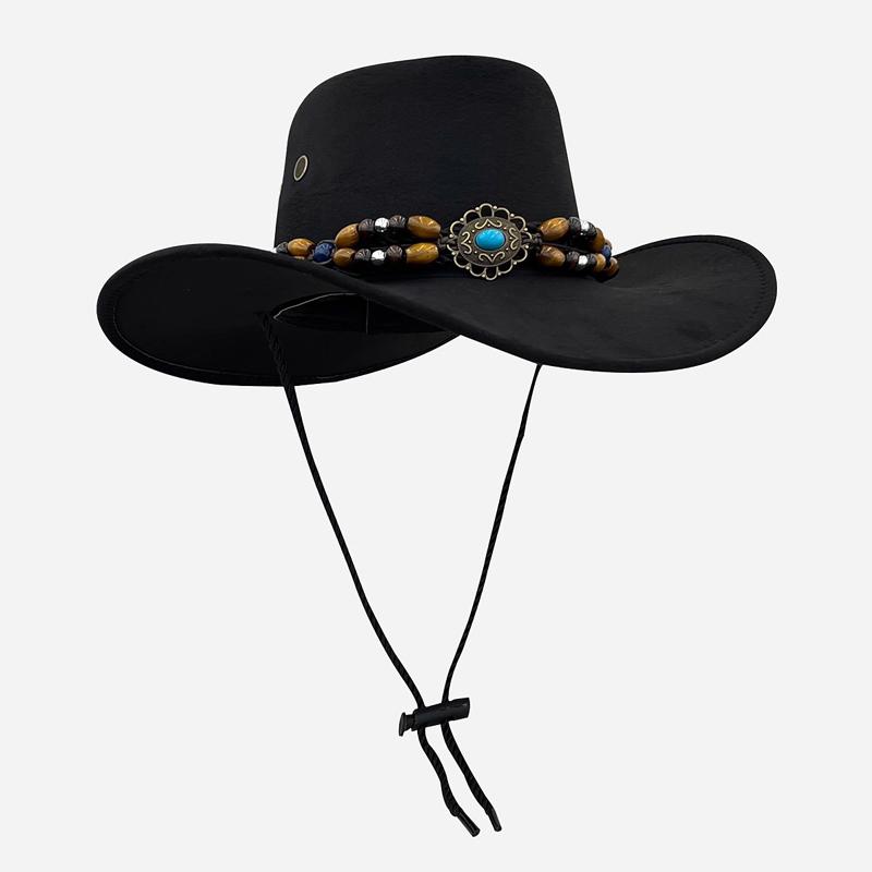 

Western Style Cowboy Hat For Men Women Retro Wide Brimmed Gentleman s Cowgirl Jazz Hat Holidays Party Cosplay Hat One Size чёрный