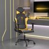 Gaming Chair with Massage Function Black & Gold Faux Leather