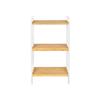 SONGMICS 3-Tier Bamboo Storage Rack for Bathroom, Kitchen, Bedroom, 45 X 31.5 X 80 Cm Natural Grain and White