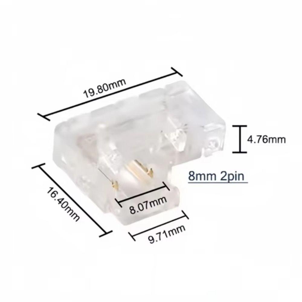 5Pcs/Set Transparent L-Shaped Corner LED Strip Connector  For 5mm 8mm 10mm 2/3/4pin FOB Tape Light