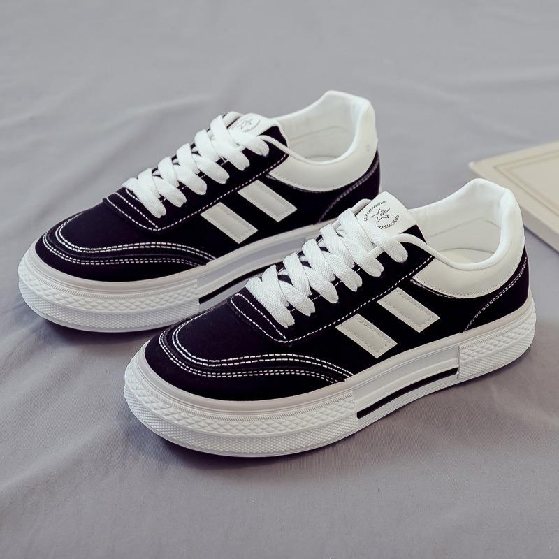 Spring and autumn new canvas shoes women's versatile flat-soled white shoes breathable student cloth shoes women's shoes autumn models