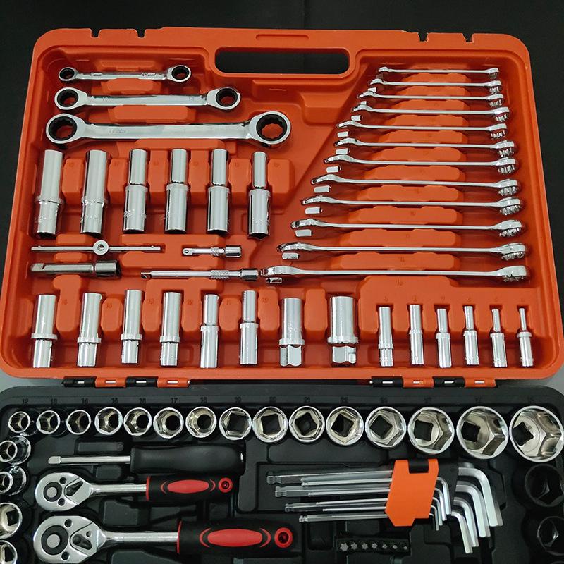 53-Piece Hex & Phillips Screwdriver Set with Ratchet Wrench & Socket Tool for Car & Motorcycle Repair