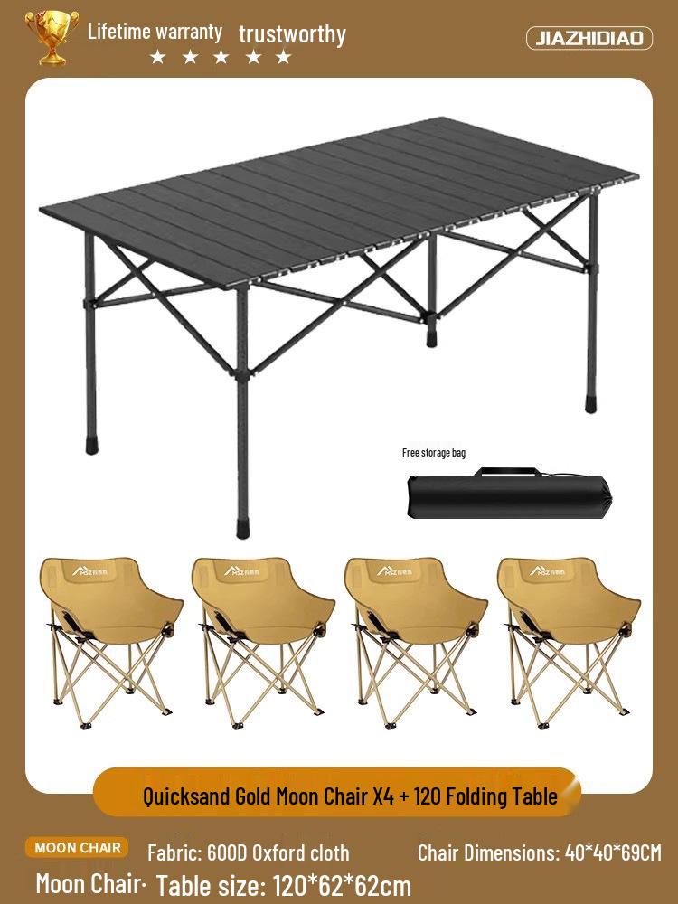 Portable Folding Picnic Table & Chair Set for Camping & Barbecue