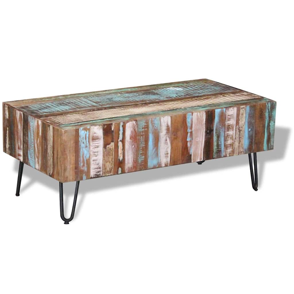 Vintage Style Solid Reclaimed Wood Coffee Table 100 X 50 X 38 Cm