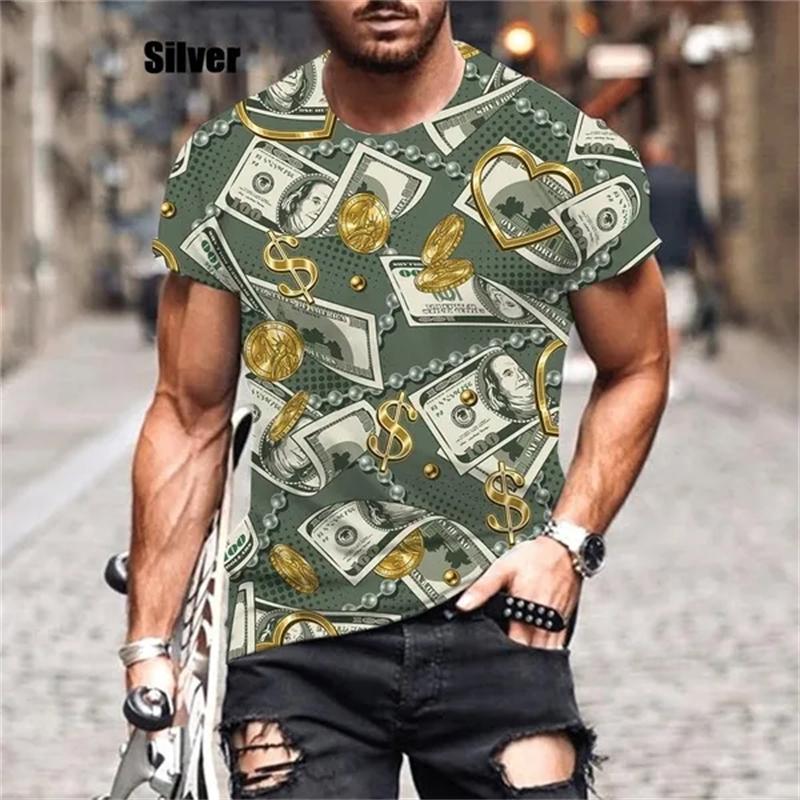 New Fashion Dollar Muži Ženy Jaro Léto Trička s krátkým rukávem 3D potiskem Neformální Móda Sportovní topy s kulatým výstřihem Trička