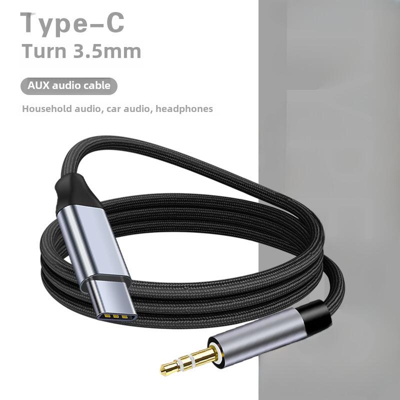 3m Braided Type-C to 3.5mm Car Audio Cable for Apple Devices