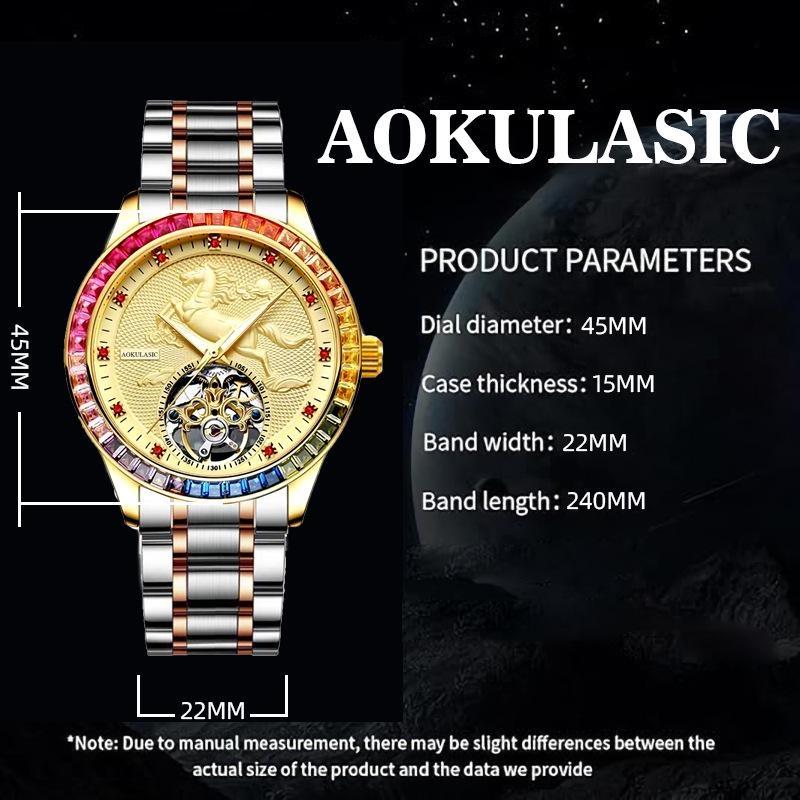 Men Mechanical Watch Fashion Luxury Automatic Business Waterproof Sport Wristwatches Man Stainless Steel Strap Casual Clock
