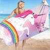 Cute Cartoon Unicorn Beach Towel, Quick Dry Fantasy Bath Towel with Flowers Rainbow Star, Super Soft Oversized Girls Pink Towels