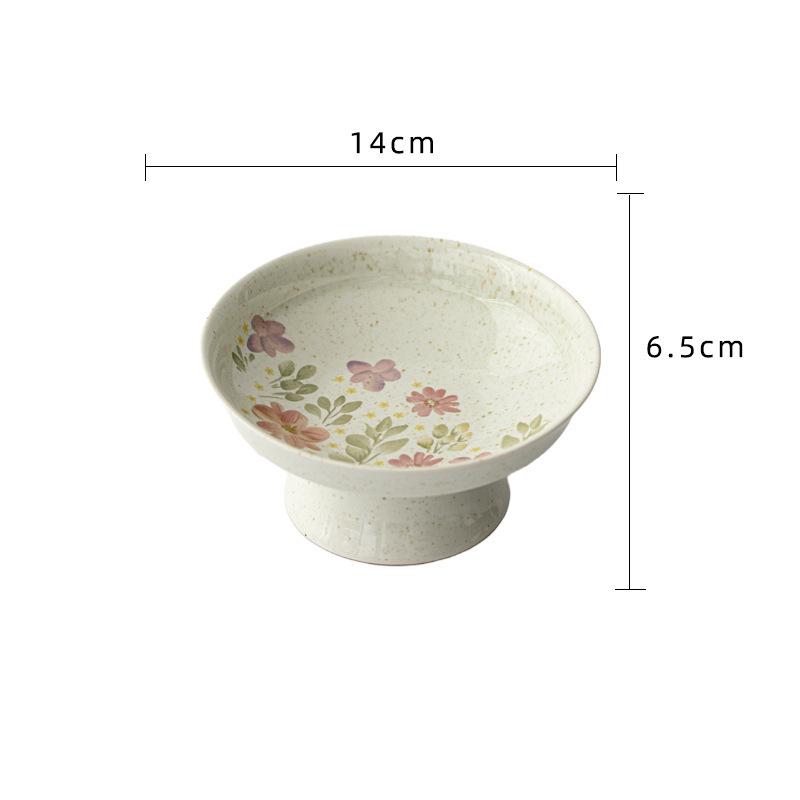 Chinese Style High-foot Tea Snack Fruit Dishes Creative Pastry Plate Household Plates For Food Tea Ceremony Supplies Ornaments