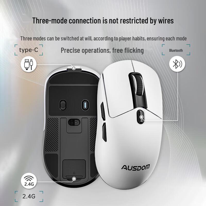AUSDOM G01 Tri-Mode Wireless Ergonomic Mouse