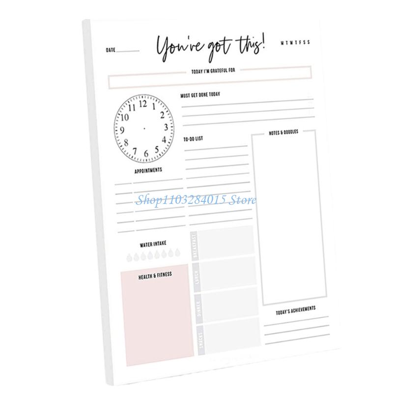 R6FF Daily Plan Tracking Planner with 60 Sheets Professional Workout Reading Meal Planner Journal Daily Planner for Men Women