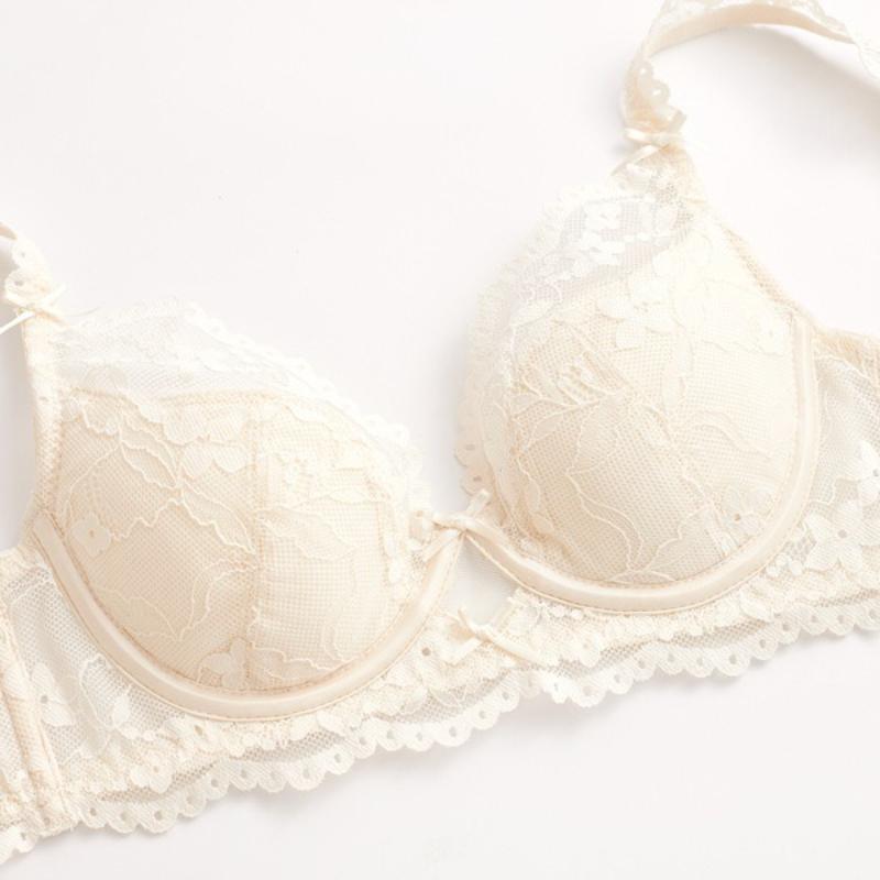 New Women Lace Flowers Embroidery Lingerie Set Sexy Hollow Thin Cup Push Up Bra Summer Comfort Underwear Adjustable Strap Bras