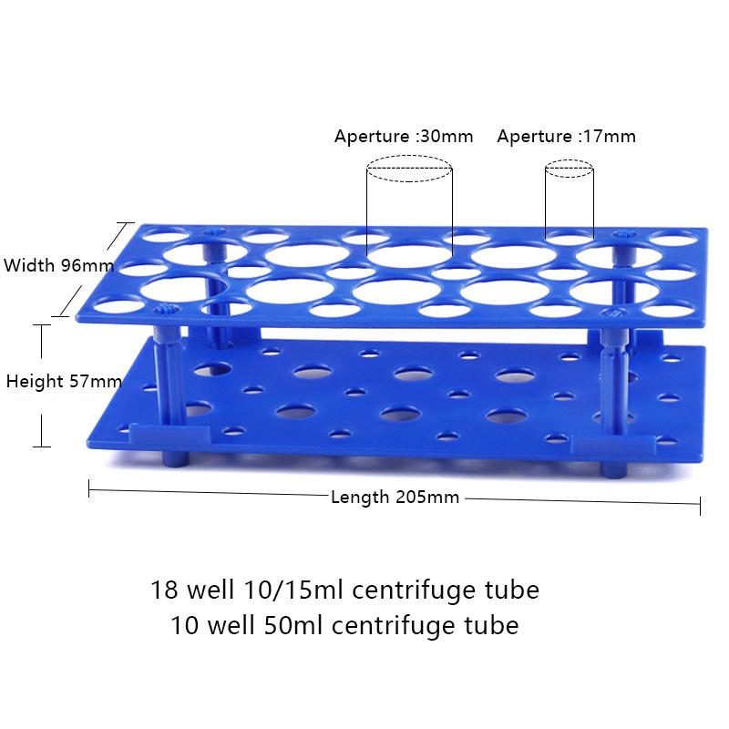 

1 шт. 10/15/50 мл центрифужная подставка для пробирок, держатель для пробирок, школьное оборудование, многофункциональная подставка для пробирок 205*96*57mm синий