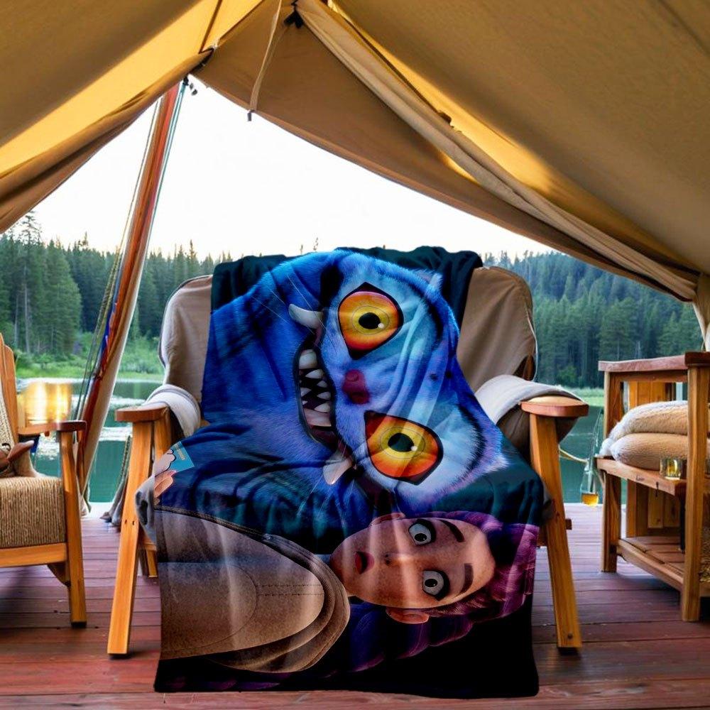 Blue Tiger Plush Toy: Soft Stuffed Animal for Kids & Adults Blanket Lightweight Flannel Throw Blanket for Sofa, Bed, Travel, Camping, Livin 130x150cm