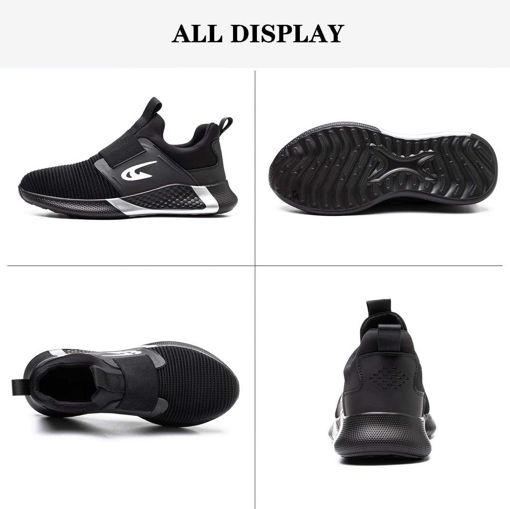 Steel Toe Men'S Work Shoes Slip Resistant Lightweight Sole Tough Comfortable Shoes Man Safety Shoes Fashions Outdoor Sneaker