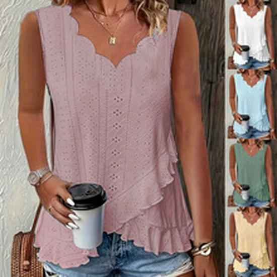 2026 Summer V-neck Drawstring Tie Short-sleeve Solid Color Women's T-shirt
