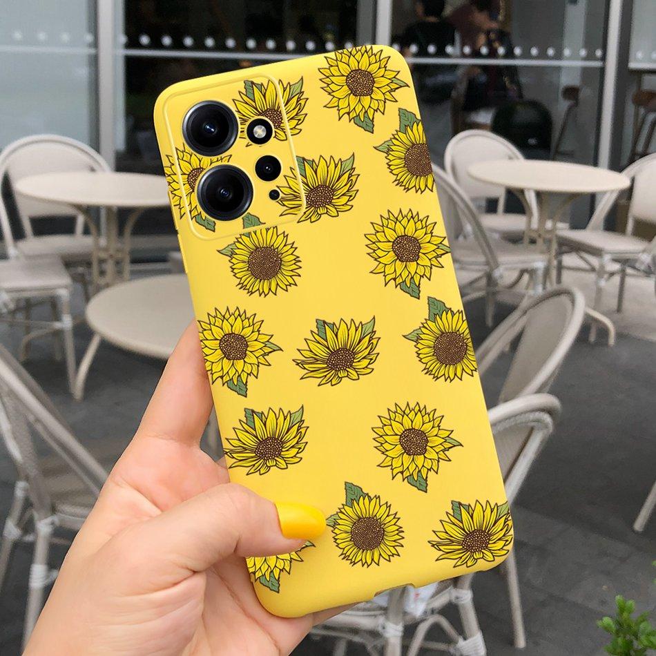 Case For Xiaomi Redmi Note 12 4G Note12 Pro Global Cute Sunflower Candy Color Soft Silicone Cover For Redmi Note 12 Pro 12Pro 5G