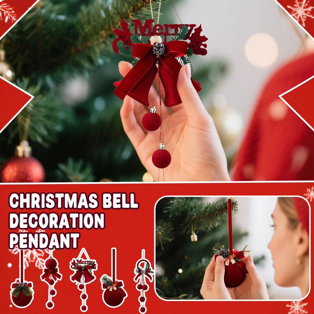 Christmas Flocked Bell Christmas Tree Ornamental Pendant