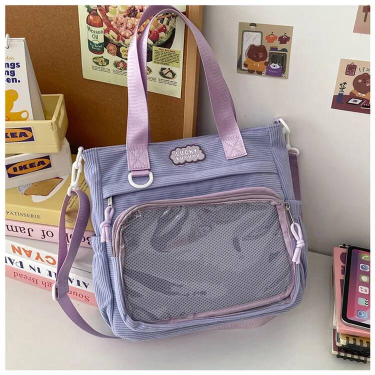 New Y2k Cute Anime Ita Bag JK Two-dimensional Crossbody Bag Lolita Girl Transparent Shoulder Bag Otaku DIY Comic Display Handbag