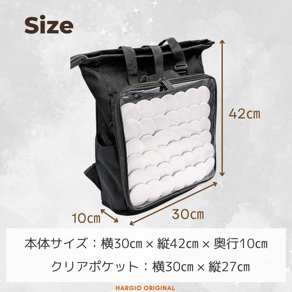 Ita Oshikatsu A4 Tote Large Oshikatsu Otaku Activity Oshi Everyday Events [Harujio] Bag, Backpack, Backpack, Bag, 2-Way, Transparent, Black, Capacity,