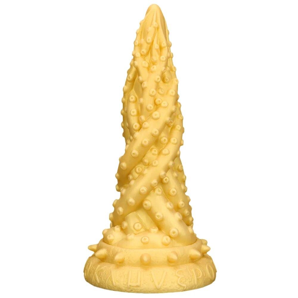 Extra Large Gold Silicone Anal Plug Dildo Anal Expander Fisting Adult Sex Toy Strap on Penis Big Dick Slave BDSM